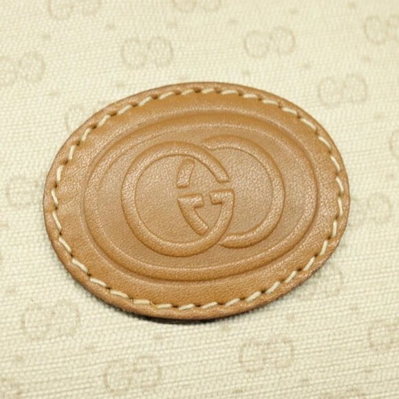 GUCCI Micro GG Supreme Shoulder Bag PVC Cream Gold Auth 135152 - Picture 10 of 15